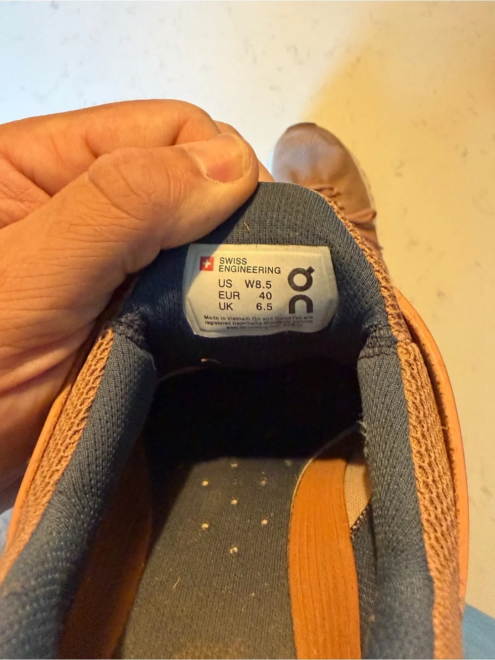On Running breathable mesh